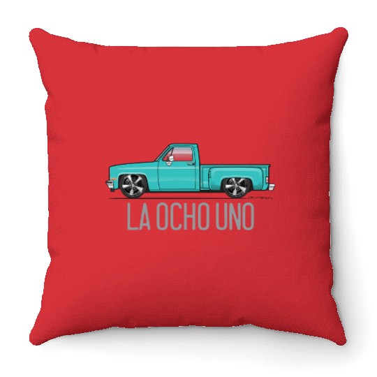 La Ocho Uno Light Turquoise Throw Pillows