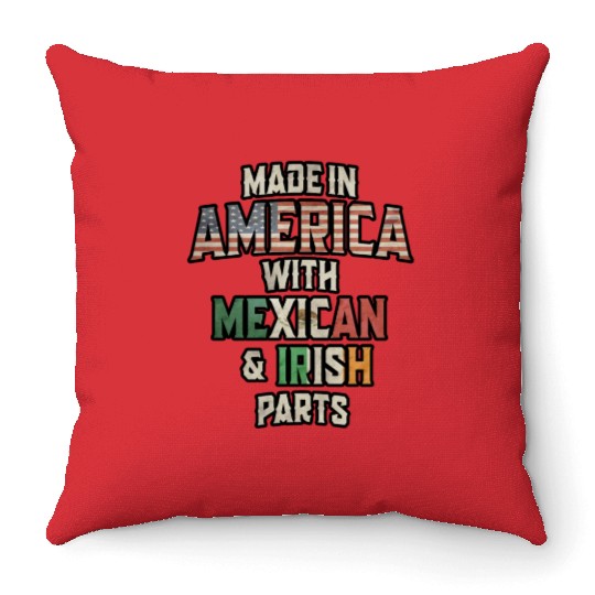 Mexican And Irish Made In America Mix Heritage Vin Throw Pillows