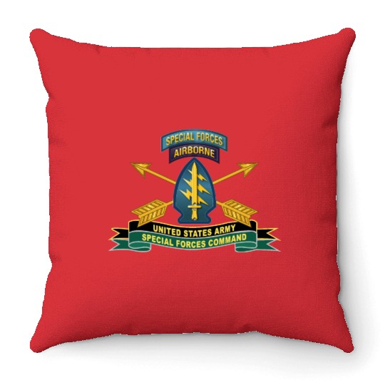 Army US Army Special Forces Command SSI Throw Pillows