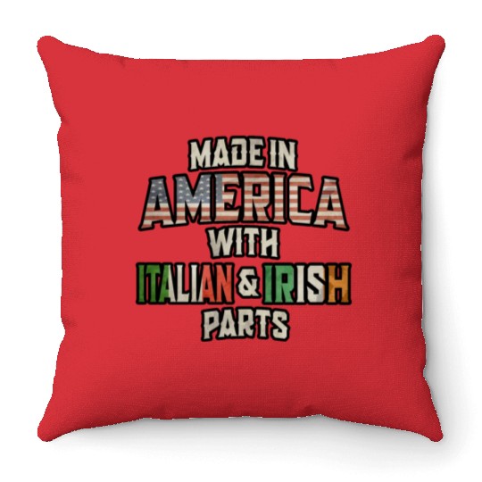 Italian And Irish Made In America Mix Heritage Vin Throw Pillows