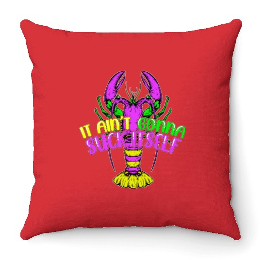 Funny Lobster Mardi Gras Throw Pillows