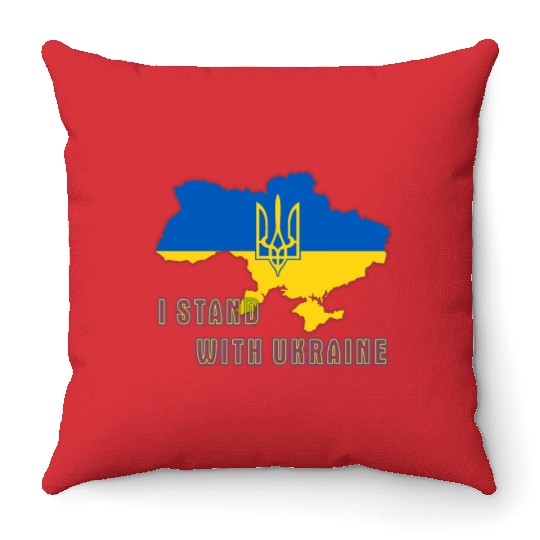 I Stand With Ukraine Throw Pillows