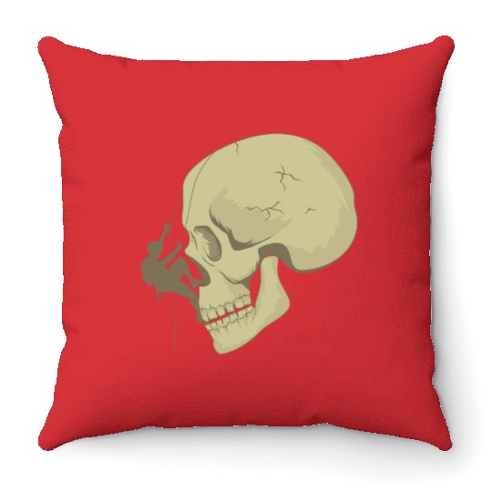 Skull Bouldering Throw Pillows