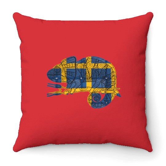 COLORFUL CHAMELEON, WILD CHAMELEON, wild life, CHA Throw Pillows