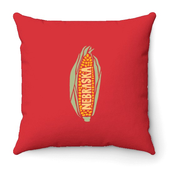 Nebraska Corn Throw Pillows