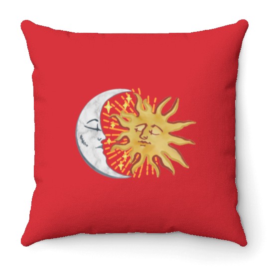 Sun and Moon Throw Pillows