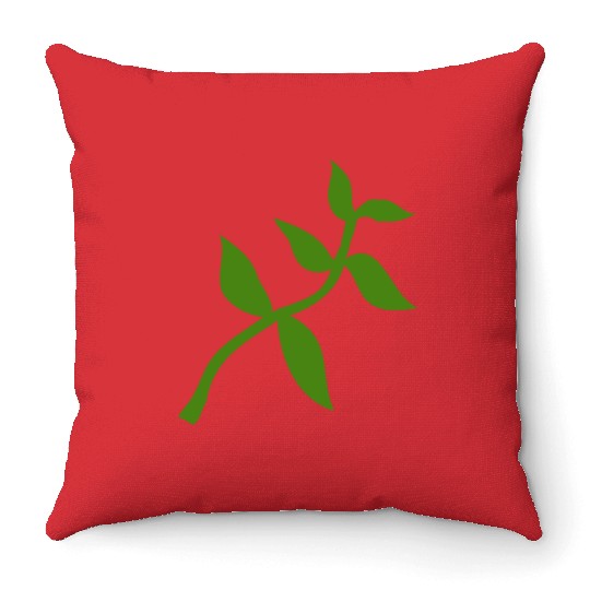 plant olive branch Throw Pillows