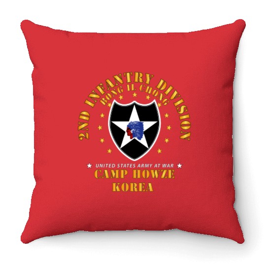 Army 2nd Infantry Division Camp Howze wo DS Throw Pillows