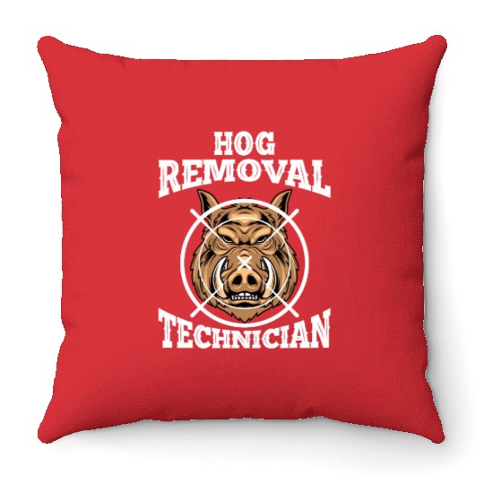 Boar wild boar hunting Wild boar hunter Throw Pillows