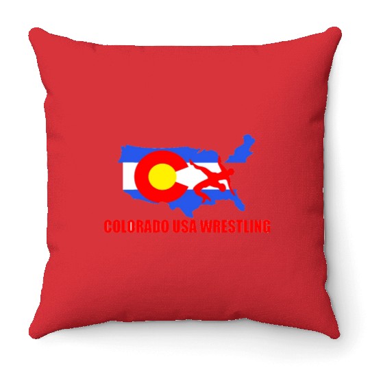 Team USA Wrestling Colorado Division Throw Pillows