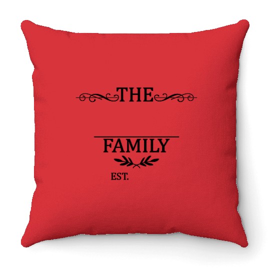Family, Family Reunion, Monogram sign est year Throw Pillows
