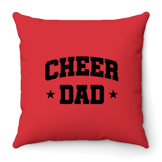 Cheer Dad Funny Cheerleader Fathers Day Throw Pillows