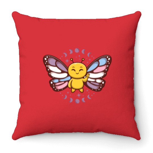Intersex Monarch Butterfly Subtle Discreet Pride Throw Pillows