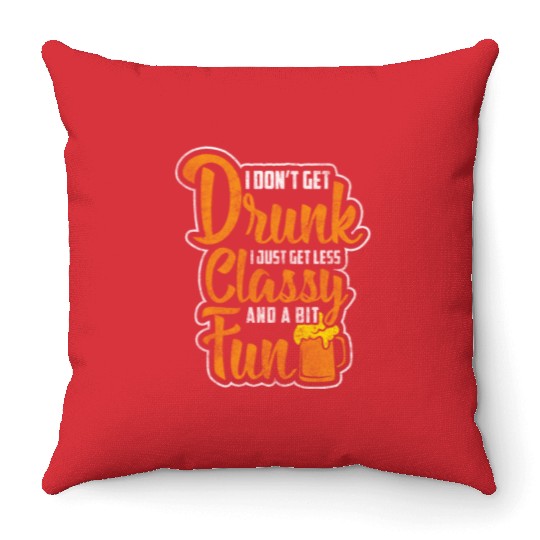 Partying Fun Vodka Bachelor Throw Pillows