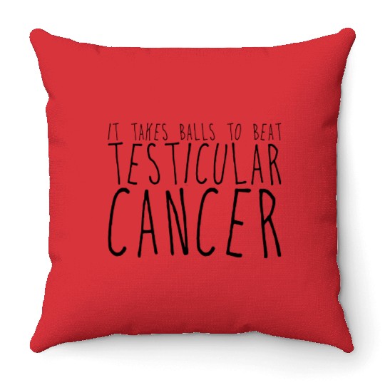 It Takes Balls To Beat Testicular Cancer 2 Throw Pillows