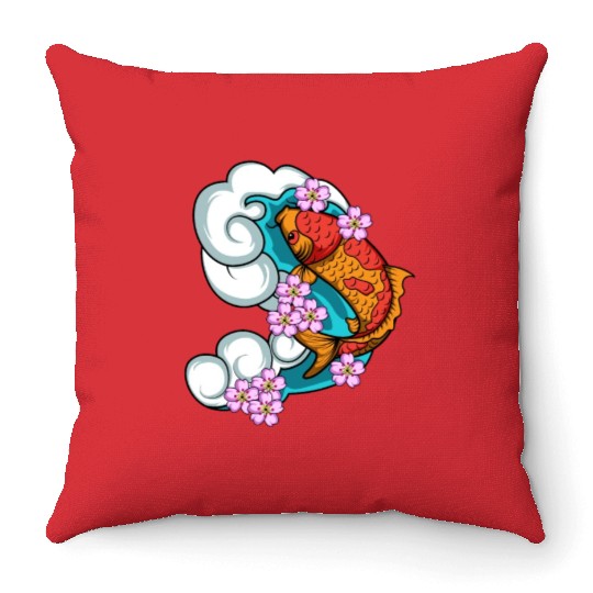 Cherry Blossom Aquarist Gift Throw Pillows