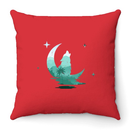 Howling Wolf Nature Lover Throw Pillows