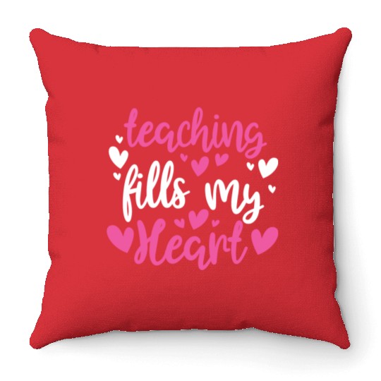 His and Her Valentine Gift Teacher Teaching Fills Throw Pillows