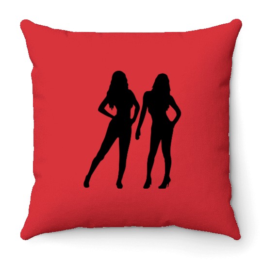 2 Sexy Women Throw Pillows