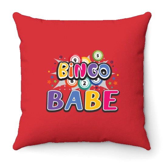 Bingo Card Game Grandma Bingo Player Bingo Cards Throw Pillows