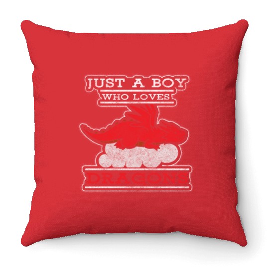 Fantasy Asia Black Chinese Dragon Throw Pillows