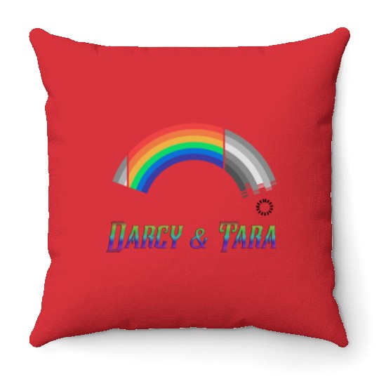 Heartstopper Rainbow Darcy and Tara LBGTQIA+ Throw Pillows