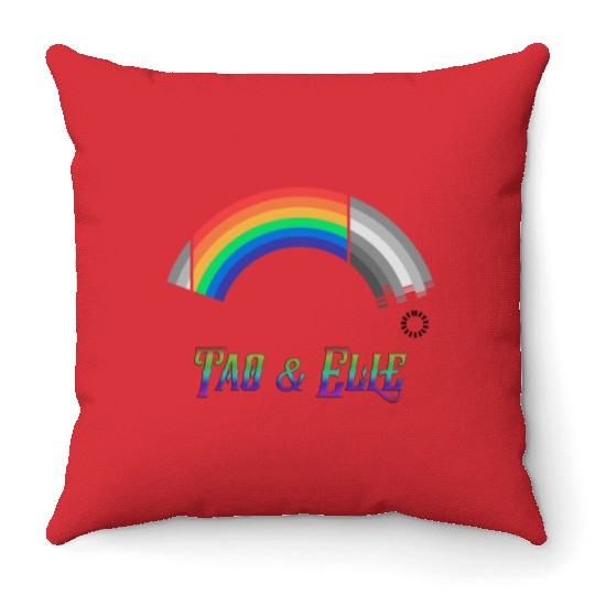 Heartstopper Rainbow LBGTQIA+ Tao and Elle Throw Pillows