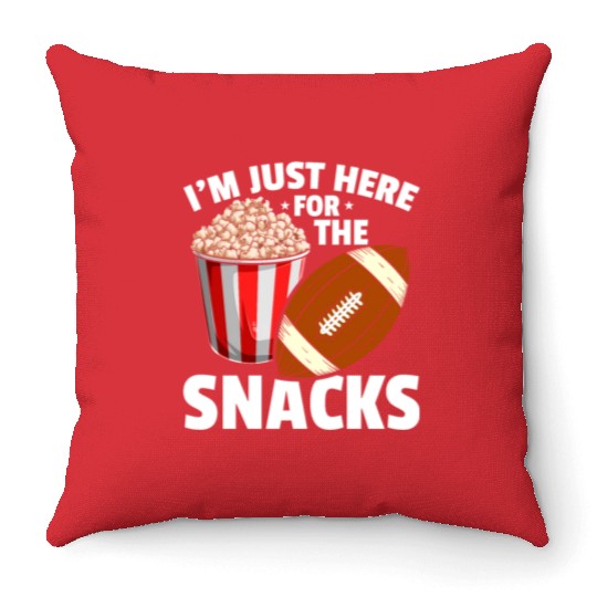 Football Popcorn Snack Food Lover Throw Pillows
