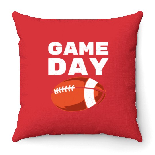 Vintage American Football Game Day Throw Pillows
