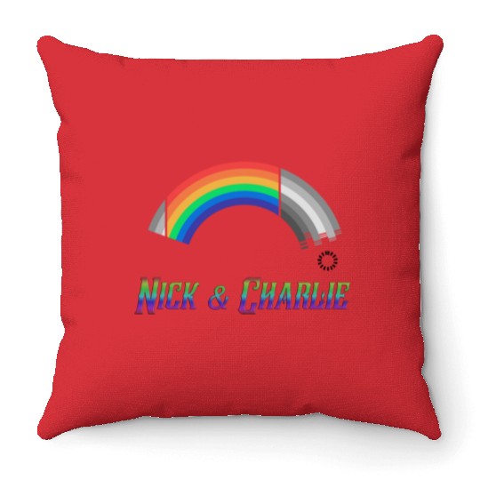 Heartstopper Rainbow LBGTQIA+ Nick and Charlie Throw Pillows