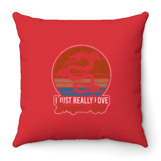 Dragon Ice Chinese Dragon Throw Pillows