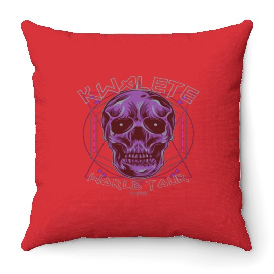 Kwalete World Tour Diamond Skull Throw Pillows