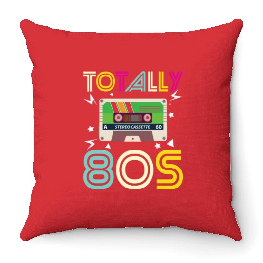 Totally 80s Retro Music Cassette Tape Throw Pillows