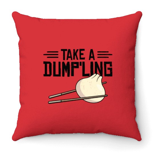 Dumpling Asian Food Chinese Food Fan Throw Pillows