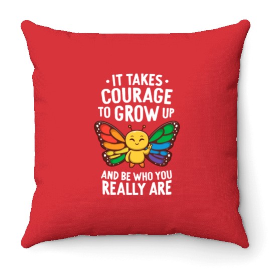 Gay Pride Month Monarch Butterfly Coming Out Of Throw Pillows