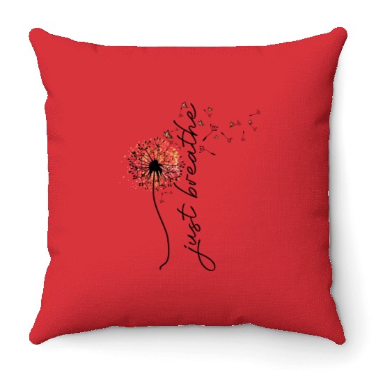 Just breathe sublimation Throw Pillows