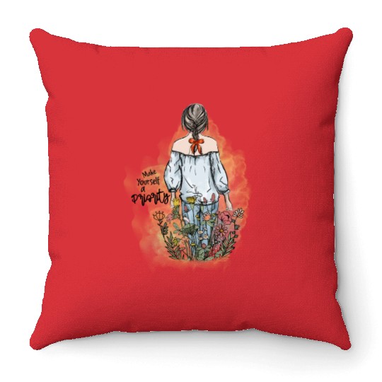 Make yourself a priority sublimation Throw Pillows