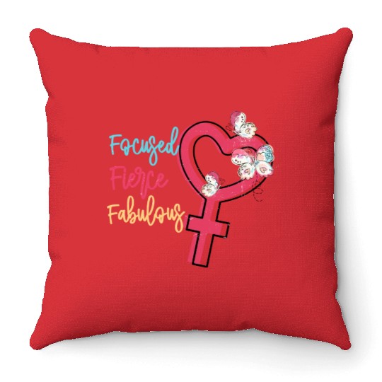 Focused Fierce Fabulous sublimation Throw Pillows