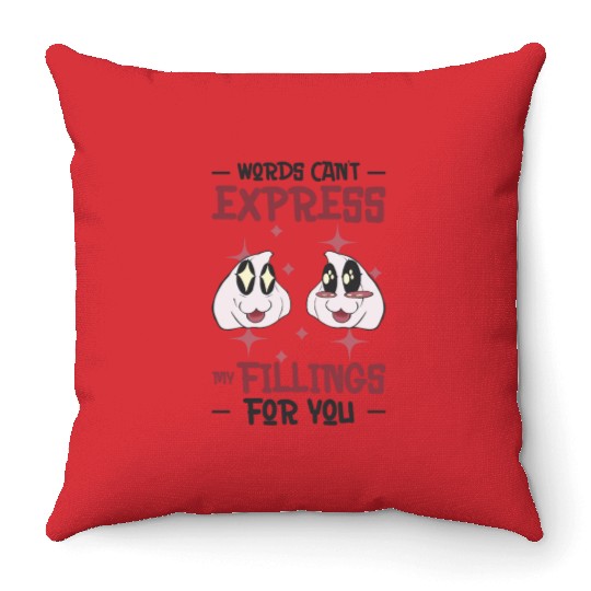 Dim Sums Filling Asian Food Chinese Food Fan Throw Pillows