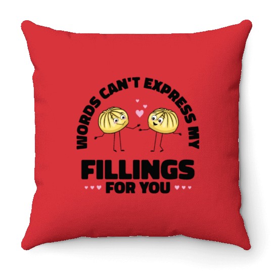 Dim Sums Filling Asian Food Chinese Food Fan Throw Pillows