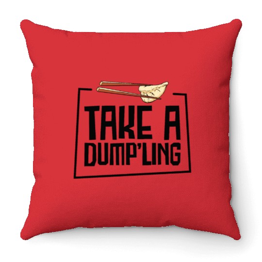 Dumpling Asian Food Chinese Food Fan Throw Pillows