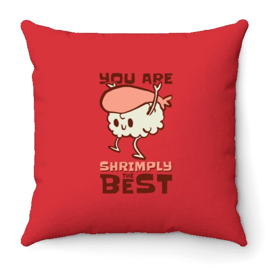 Asian Food Sushi Shrimp Food Sushi Lover Throw Pillows
