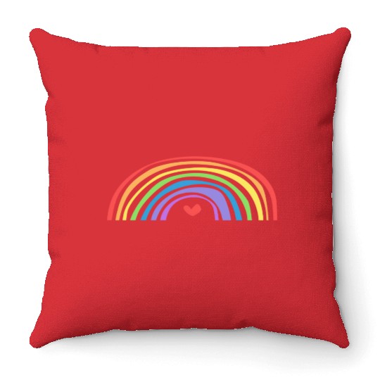 rainbow love Throw Pillows