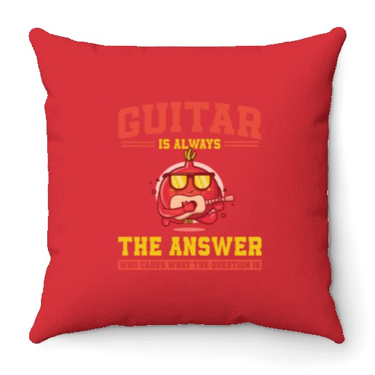 Onion Guitar Throw Pillows
