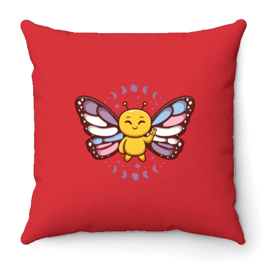 Intersex Monarch Butterfly Subtle Discreet Pride Throw Pillows