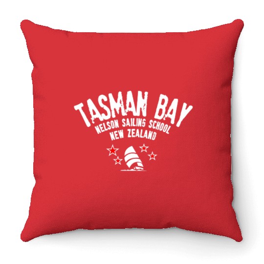 Tasman Bay Nelson sailing school Throw Pillows