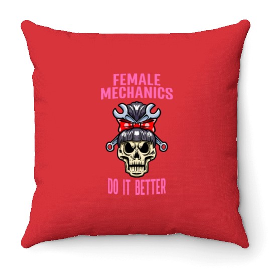 Car Mechanic Women Female Mechanics Do It Better Throw Pillows