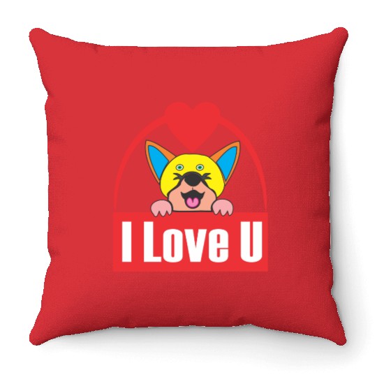 i love you Throw Pillows