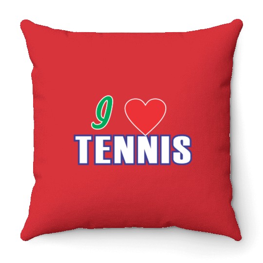 I LOVE TENNIS Throw Pillows