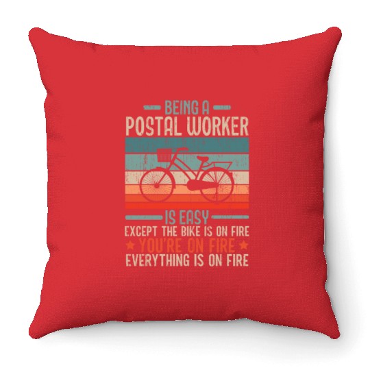 I Am Postal Worker Mail Carrier Mailman Profession Throw Pillows